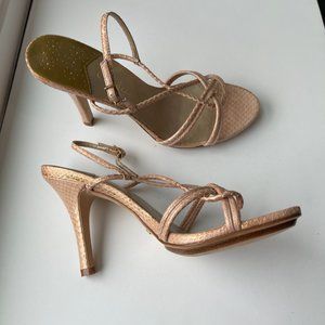 Cole Haan snakeskin strappy heels